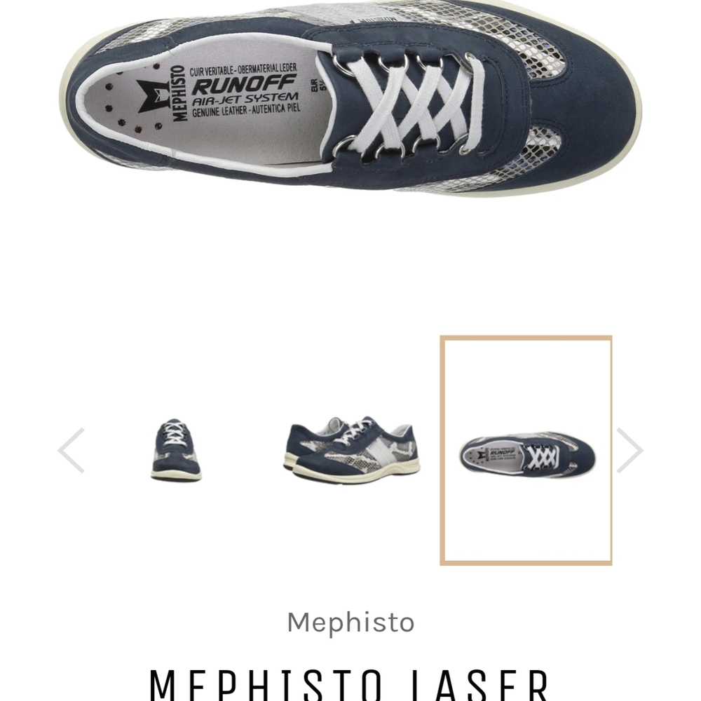 Mephisto Womens Blue and Gray Sneakers